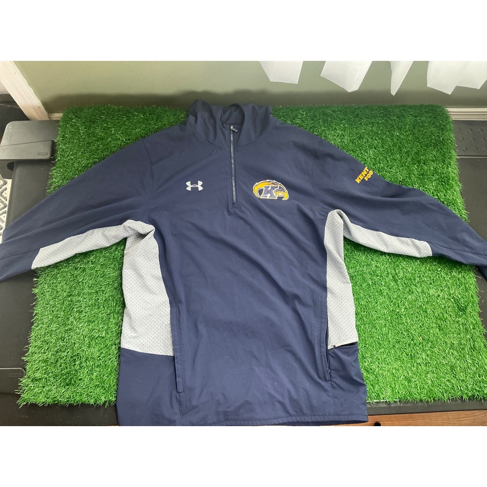 Under Armour Kent State Football Quarter Zip Pullover Windbreaker Mens MD Navy